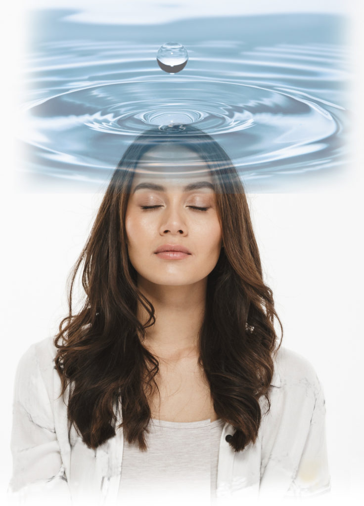 Girl with water droplet